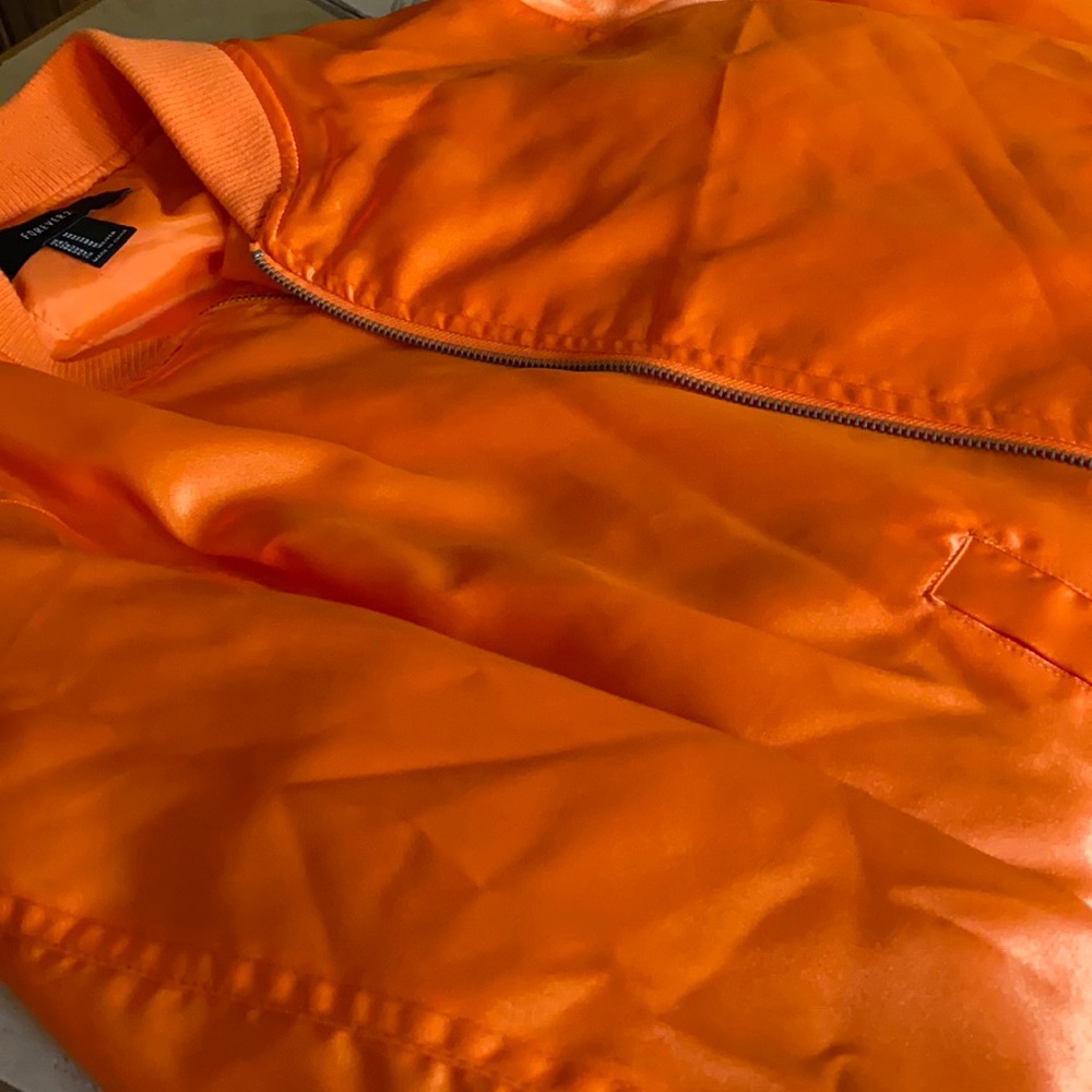 Orange Forever 21 Bomber jacket